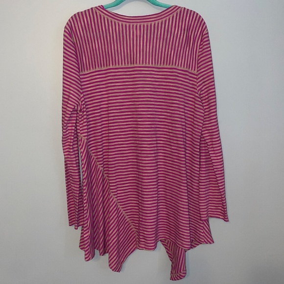 EUC Anthropologie Postmark Asymmetrical Striped V Neck Top Size XL - Picture 7 of 8